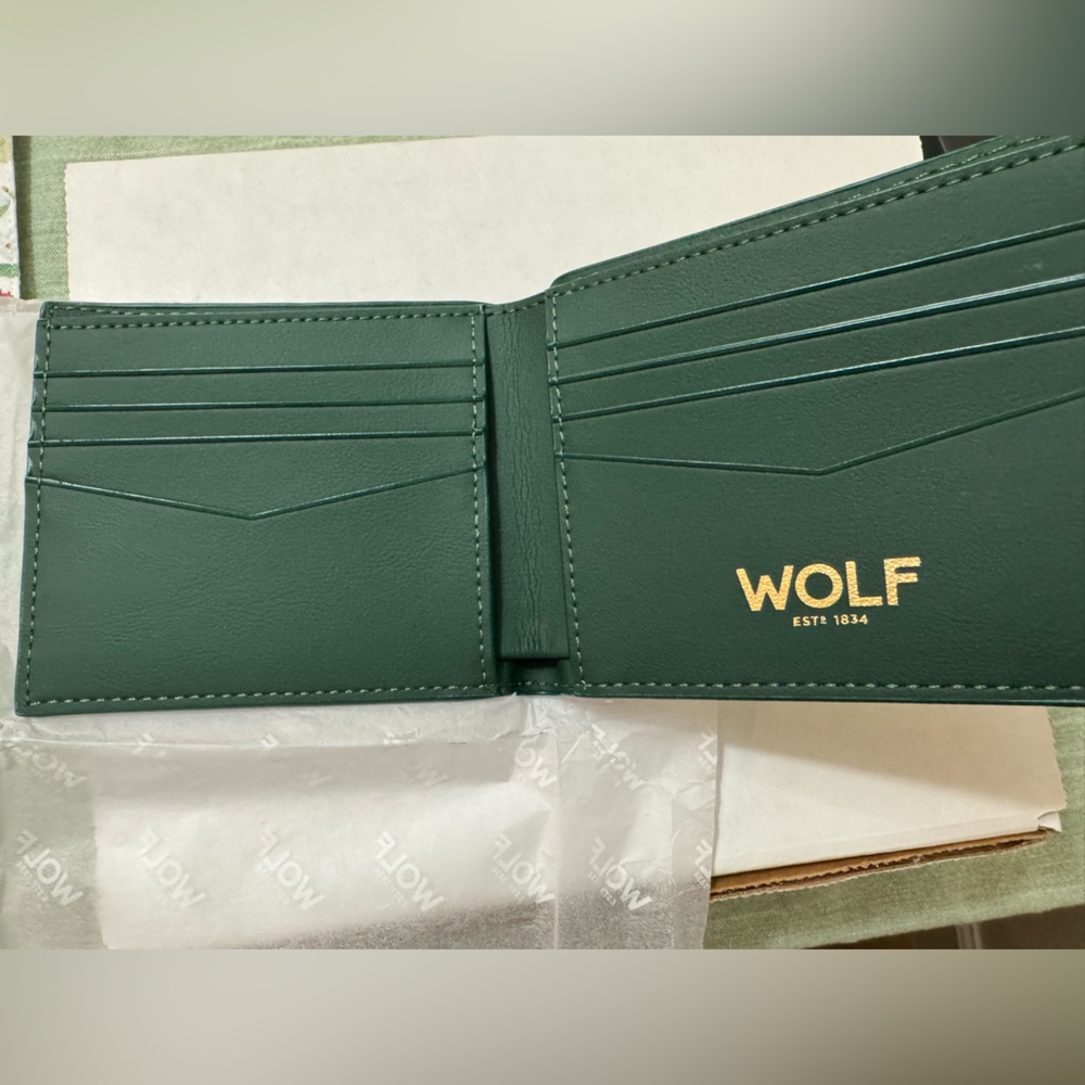 WOLF Forest Green Leather Wallet